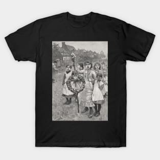 Young girls on a Victorian May day, 1886 T-Shirt